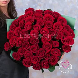 Купить Букет из 51 красной розы 50 см (Россия) в упаковке в Санкт-Петербурге с бесплатной доставкой: цена, фото, описание