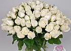 Купить 101 белая роза (Россия) 50 см в  с бесплатной доставкой: цена, фото, описание