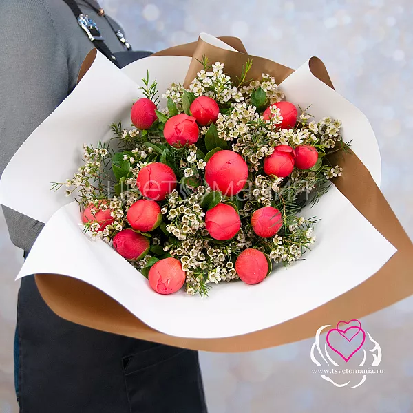 Купить Букет пионов «Сладкие ягоды» в  с бесплатной доставкой: цена, фото, описание