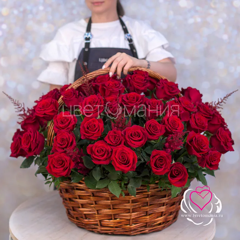 Корзина «101 красная роза»