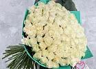 Купить Букет из 101 белой розы 60-70 см (Эквадор) в  с бесплатной доставкой: цена, фото, описание
