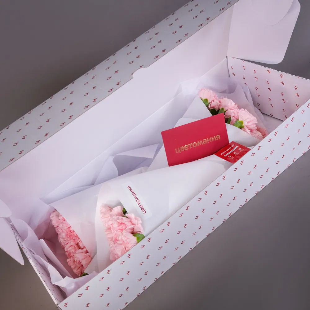 Охапка розовых гвоздик 