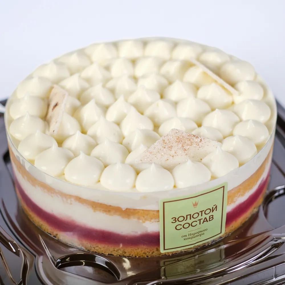 Торт «МОЛОЧНАЯ ДЕВОЧКА КЛУБНИКА-МАЛИНА» 650г. Золотой состав