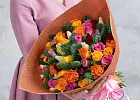 Купить Букет из 51 розы Кения микс с нобилисом в  с бесплатной доставкой: цена, фото, описание