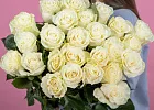 Купить Букет из 25 белых роз 60-70 см (Эквадор) в  с бесплатной доставкой: цена, фото, описание