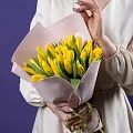 Букет из 35 жёлтых тюльпанов
