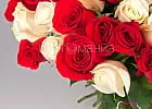 Купить 101 белая и красная роза 50 см Premium в  с бесплатной доставкой: цена, фото, описание