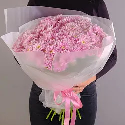 Купить Букет из 15 розовых кустовых хризантем в  с бесплатной доставкой: цена, фото, описание