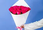 Купить Букет из 17 розовых роз 50 см (Эквадор) в  с бесплатной доставкой: цена, фото, описание
