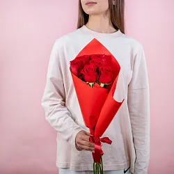 Купить Букет из 6 красных роз 50 см (Эквадор) в  с бесплатной доставкой: цена, фото, описание