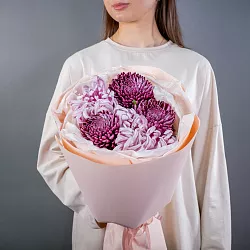 Купить Букет из 5 хризантем экстра в  с бесплатной доставкой: цена, фото, описание