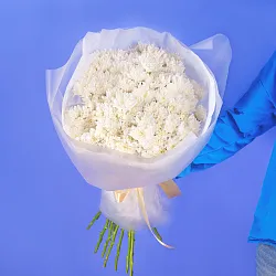 Купить Букет из 15 белых кустовых хризантем в Санкт-Петербурге с бесплатной доставкой: цена, фото, описание