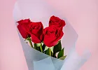 Купить Букет из 4 красных роз 50 см (Эквадор) в  с бесплатной доставкой: цена, фото, описание
