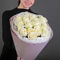 Букет из 15 белых роз 60 см (Россия) в упаковке