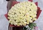 Купить Букет из 101 белой розы 40-50 см  (Эквадор) в  с бесплатной доставкой: цена, фото, описание