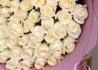 Купить Букет из 101 белой розы 50 см (Россия) в  с бесплатной доставкой: цена, фото, описание