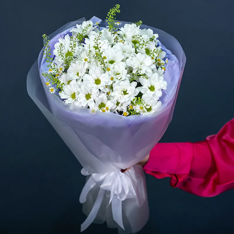 Букет с матрикарией «Романтика»