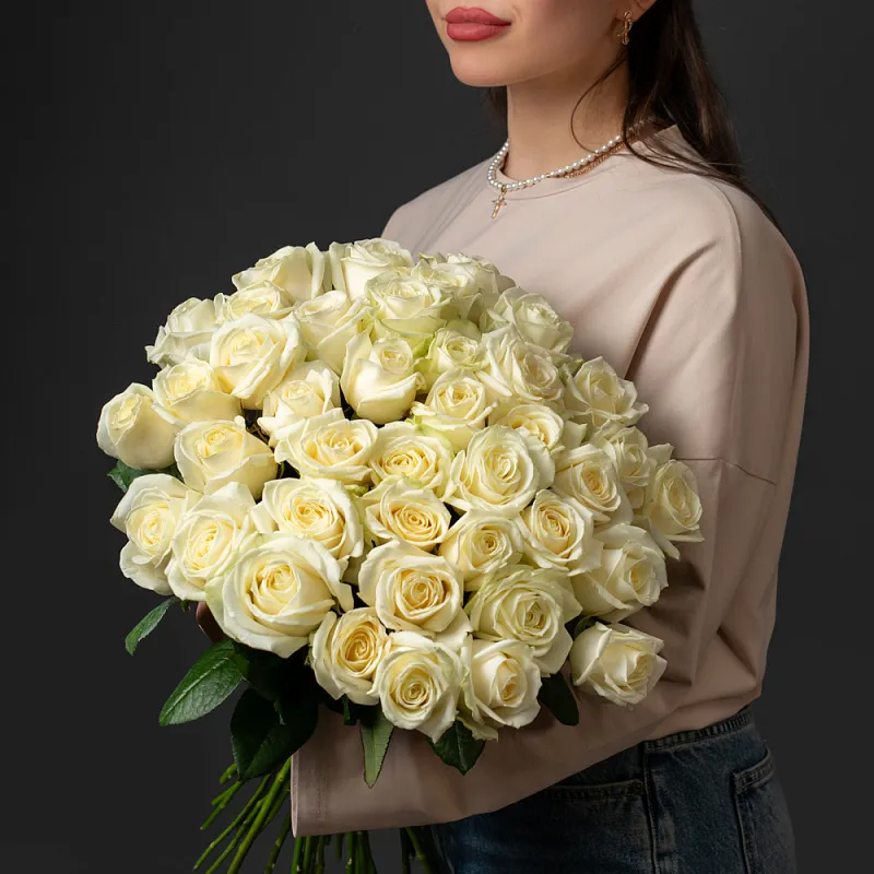 Белая роза 60 см (Россия)