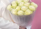 Купить Букет из 15 белых роз 40-50 см  (Эквадор) в  с бесплатной доставкой: цена, фото, описание