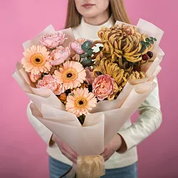 Купить Букет «Персиковый латте» в  с бесплатной доставкой: цена, фото, описание