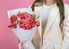 Купить Букет из 25 пионовидных тюльпанов Колумбус в  с бесплатной доставкой: цена, фото, описание
