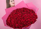 Купить Букет из 101 красной розы 60-70 см (Эквадор) в  с бесплатной доставкой: цена, фото, описание