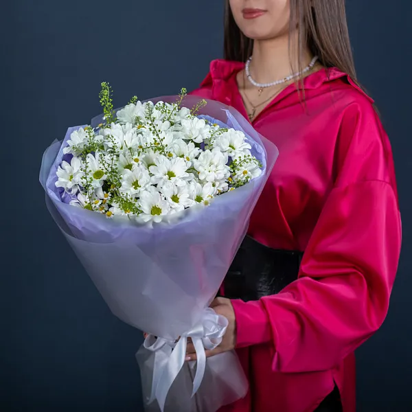 Купить Букет с матрикарией «Романтика» в  с бесплатной доставкой: цена, фото, описание