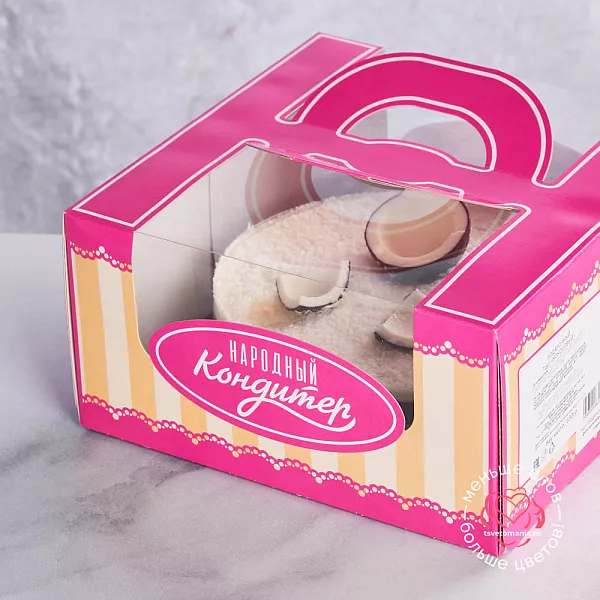 Купить Торт подарочный «КОКОСОВЫЙ» 630 гр в  с бесплатной доставкой: цена, фото, описание