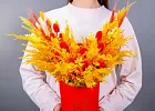 Купить Композиция из сухоцветов «Вспышка» в  с бесплатной доставкой: цена, фото, описание
