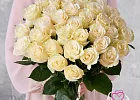 Купить Букет из 35 белых роз 50 см (Эквадор) под ленту в  с бесплатной доставкой: цена, фото, описание