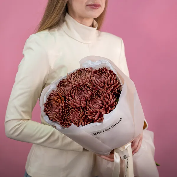 Купить Букет из 7 хризантем Бигуди Пёрпл в  с бесплатной доставкой: цена, фото, описание