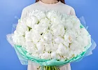 Купить Букет из 50 белых пионов (Премиум) в  с бесплатной доставкой: цена, фото, описание