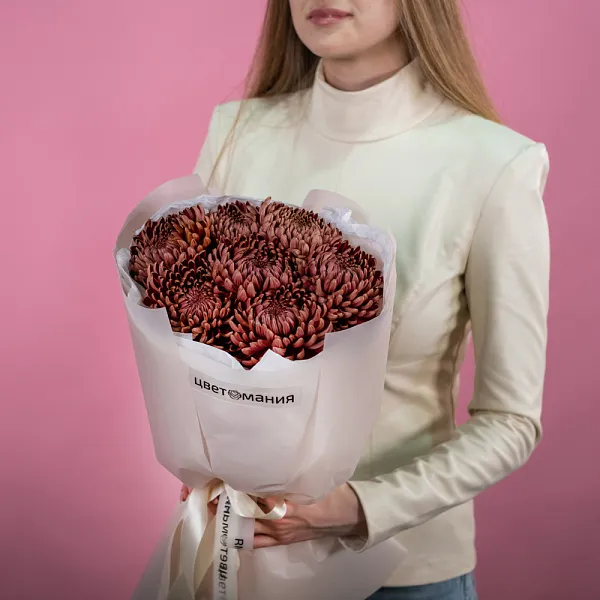Купить Букет из 7 хризантем Бигуди Пёрпл в  с бесплатной доставкой: цена, фото, описание