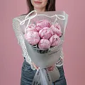 Букет из 7 розовых пионов (Премиум)