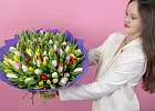 Купить Букет 101 тюльпан микс в  с бесплатной доставкой: цена, фото, описание