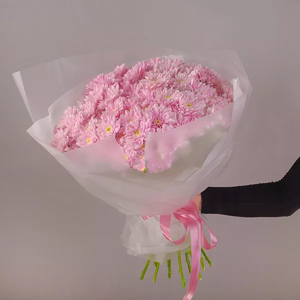 Купить Букет из 15 розовых кустовых хризантем в  с бесплатной доставкой: цена, фото, описание