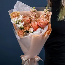 Купить Букет «Персиковый джем» в  с бесплатной доставкой: цена, фото, описание