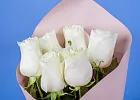 Купить Букет из 6 белых роз 50 см (Эквадор) в  с бесплатной доставкой: цена, фото, описание