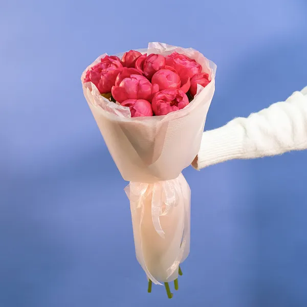 Купить Букет из 9 коралловых пионов (Премиум) в  с бесплатной доставкой: цена, фото, описание