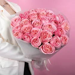 Купить Букет из 25 пионовидных розовых роз 50 см Pink Expression в  с бесплатной доставкой: цена, фото, описание