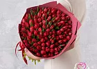 Купить Букет 101 красный тюльпан в  с бесплатной доставкой: цена, фото, описание