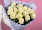 Купить Букет из 15 белых роз 60-70 см (Эквадор) в  с бесплатной доставкой: цена, фото, описание