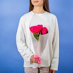 Купить Букет из 4 розовых роз 50 см (Эквадор) в  с бесплатной доставкой: цена, фото, описание