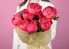 Купить Букет из 11 коралловых пионов (Премиум) в  с бесплатной доставкой: цена, фото, описание