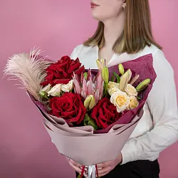 Купить Букет «Винтаж» в  с бесплатной доставкой: цена, фото, описание
