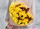 Купить Букет из 9 жёлтых хризантем с кверкусом в  с бесплатной доставкой: цена, фото, описание