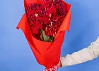 Купить Букет из красных георгинов в  с бесплатной доставкой: цена, фото, описание