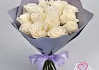 Купить Букет из 15 белых роз 40 см (Эквадор) в  с бесплатной доставкой: цена, фото, описание