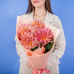 Купить Букет из оранжевых георгинов в  с бесплатной доставкой: цена, фото, описание
