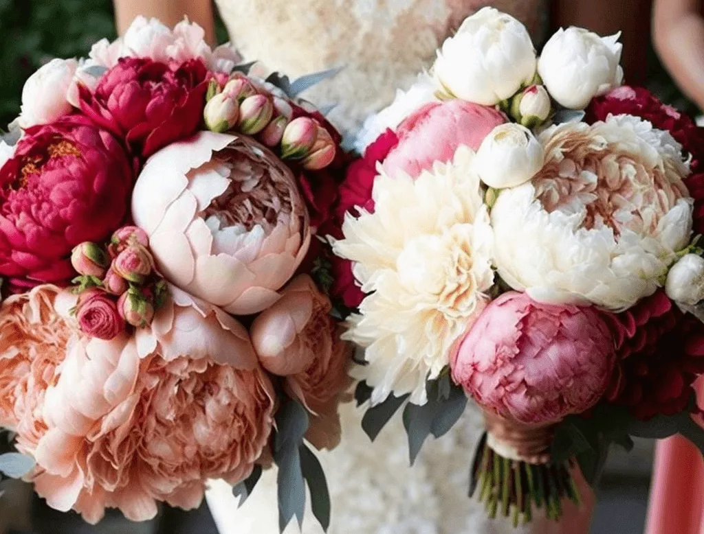 Свадебные букеты с пионами